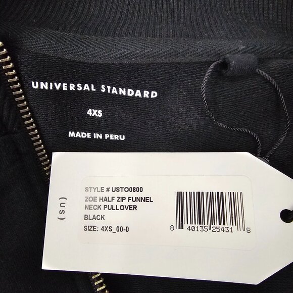 Universal Standard Zoe Women's Black Half Zip High Neck Pullover Size XS NWT - Picture 10 of 16